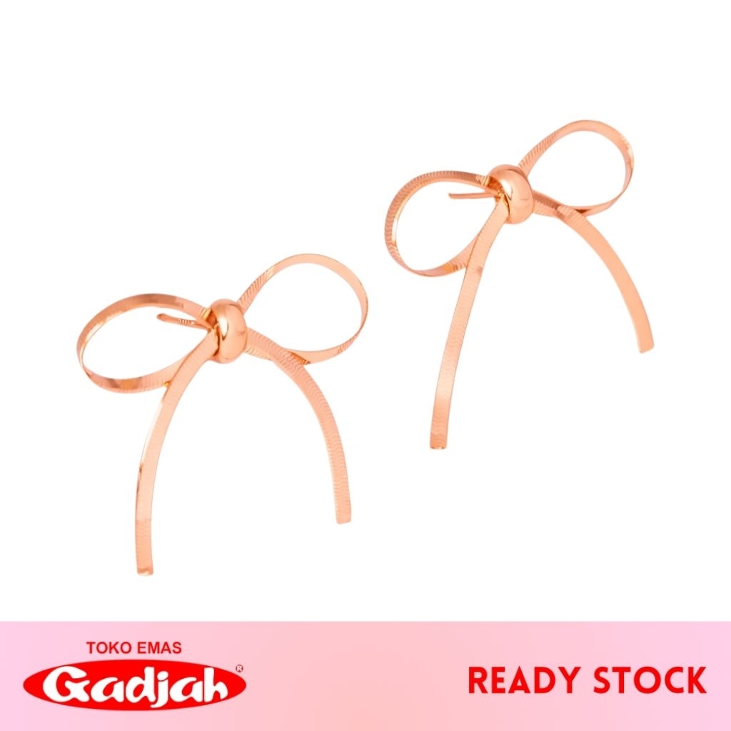 Giwang Emas Tusuk Ribbon Flat - Toko Emas Gadjah