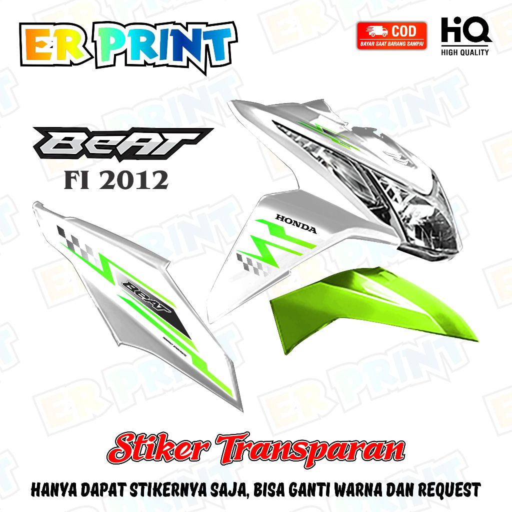 Stiker Transparan Beat FI 2012 Anti Luntur Keren  Striping Beat FI 2012 Racing Flag