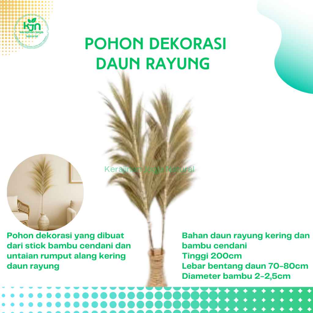 Dekorasi Rumah Bunga Rayung Kering Natural / Homedecor Rayung Natural / Rayung Kering Rustic