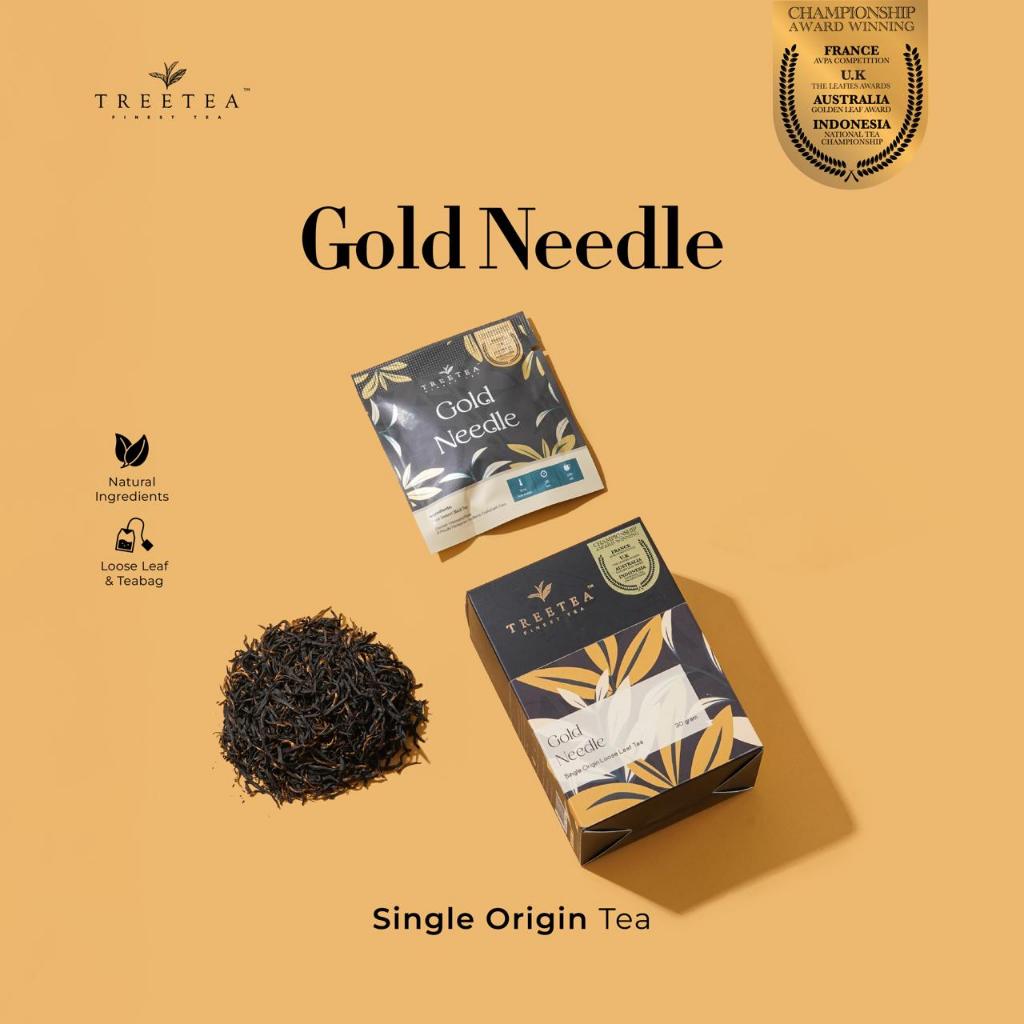 TreeTea Box Gold Needle Black Tea Loose Leaf Teh Hitam Lokal