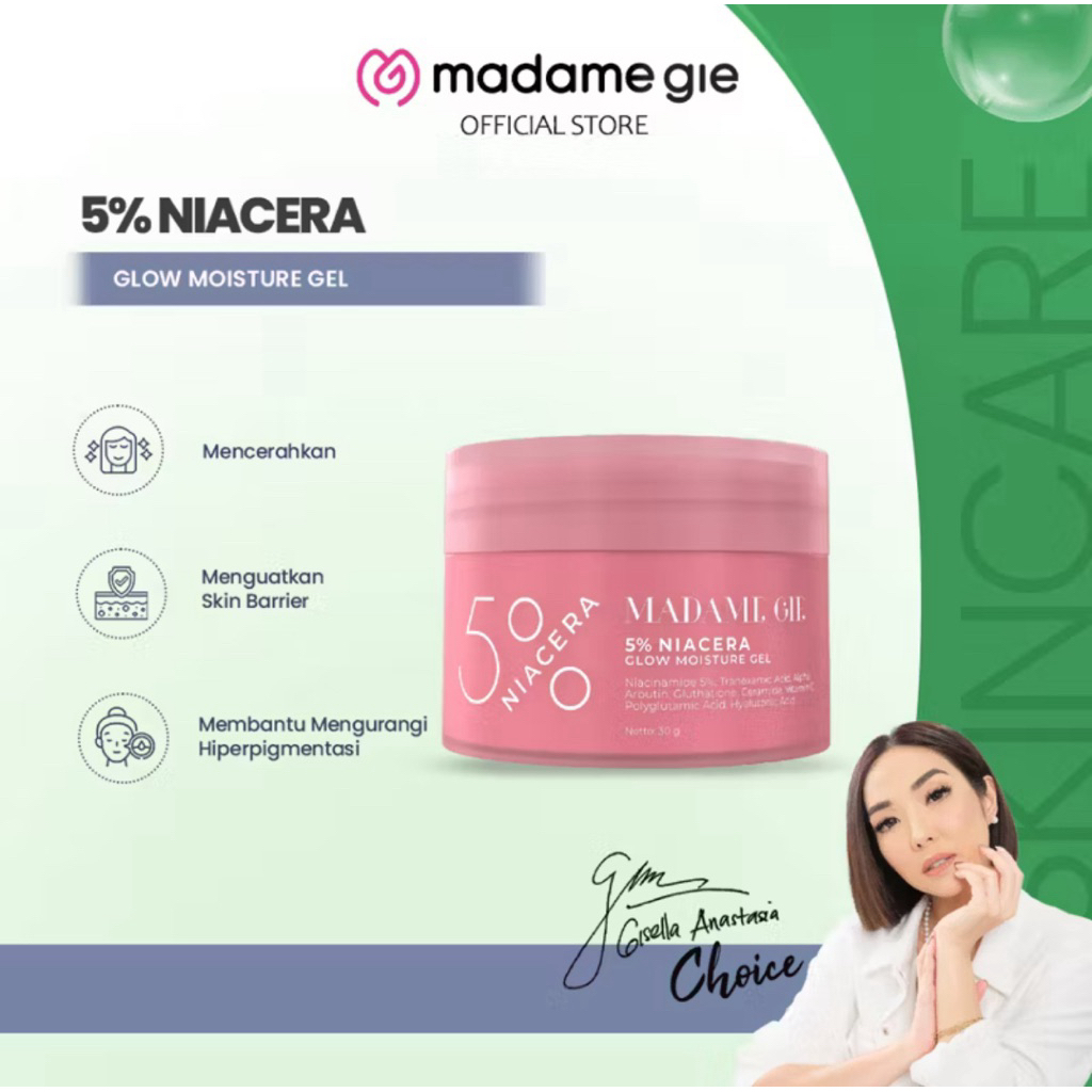 [PEJUANG RECEH] MADAME GIE 5% Niacera Glow Moisture Gel - Moisturizer Pelembab dan Pencerah Wajah OR