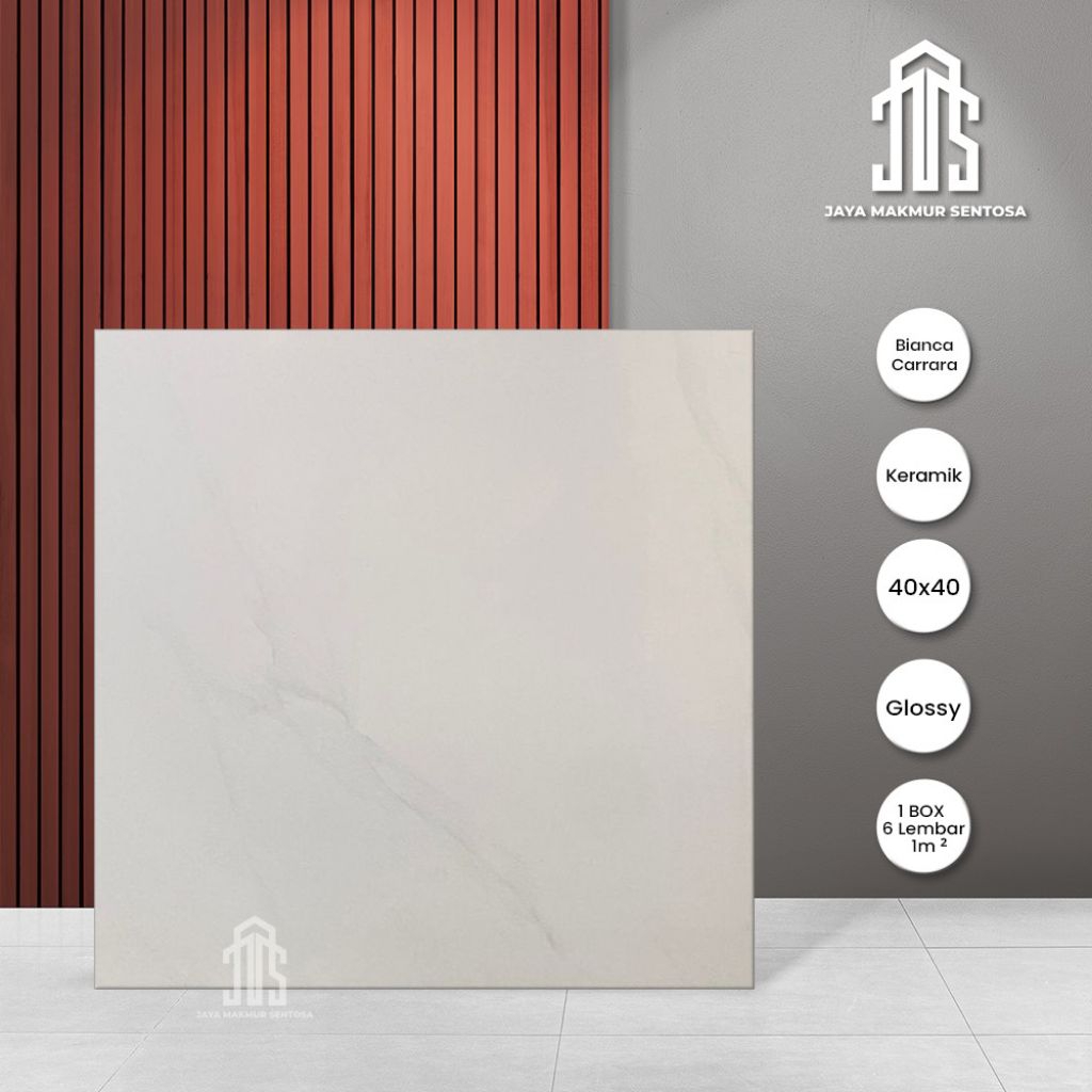 Keramik Lantai Glossy 40x40 Carara Bianca