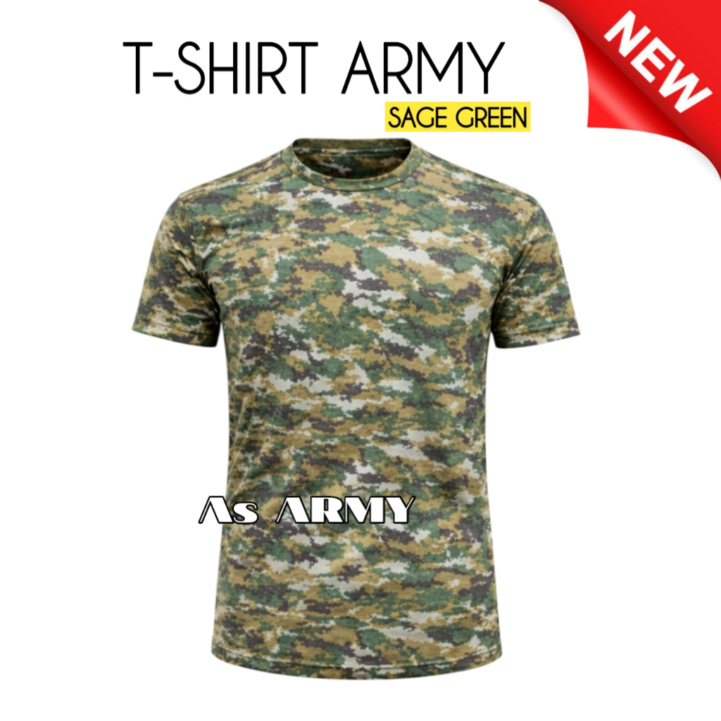 KAOS LORENG DRYFIT TNI SAGE GREEN TERBARU LENGAN PENDEK