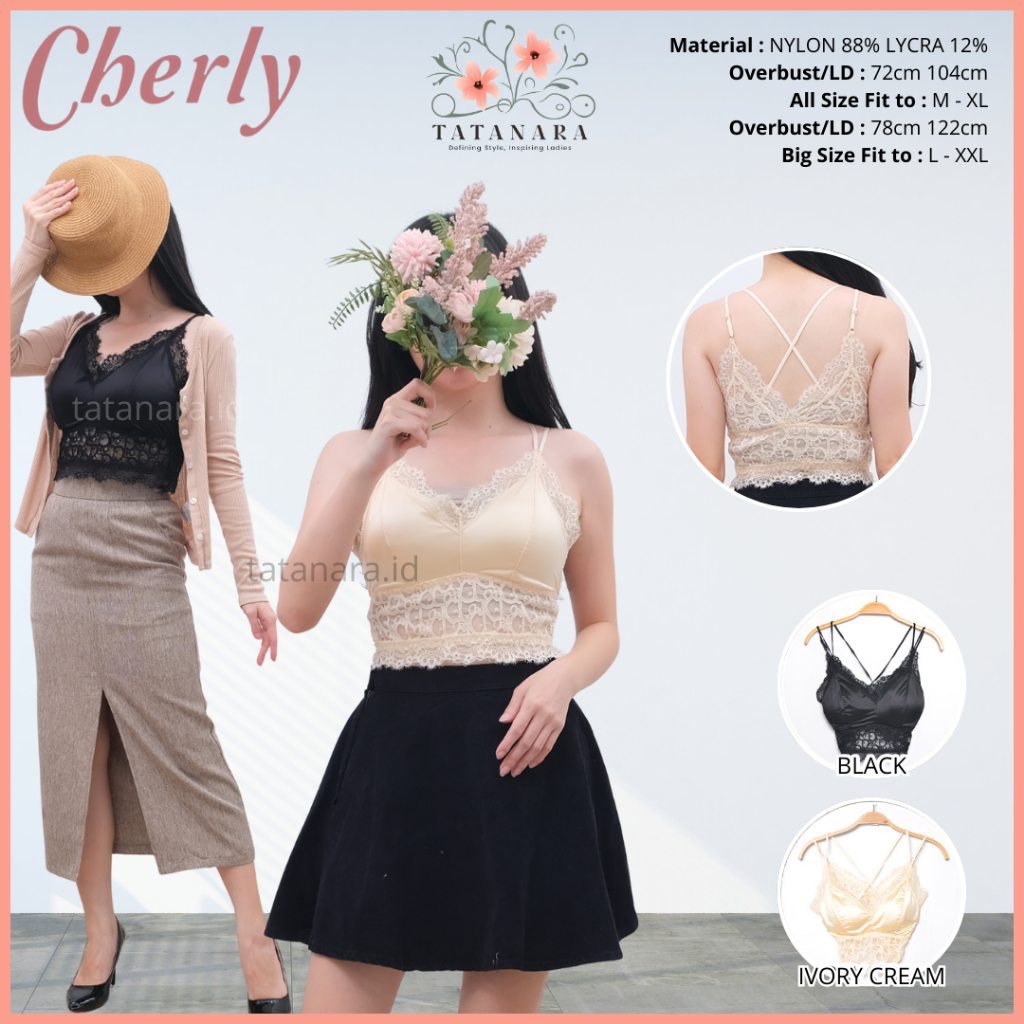 TATANARA - CHERLY - Bralette Bra Fashion Korea Bralette Bra Wanita Tali Silang Stretch Bra Tanktop B