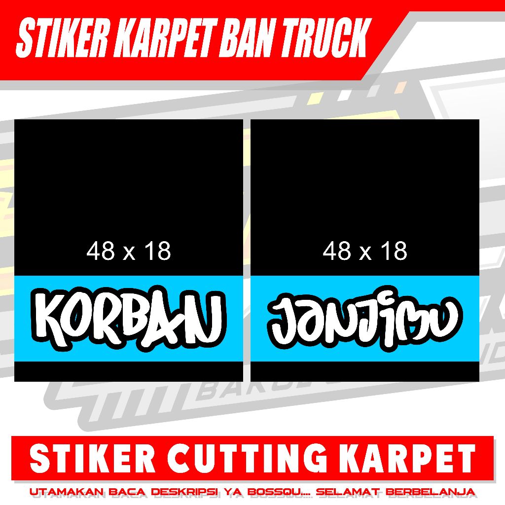 STIKER CUTTING KARPET LUMPUR BAN TRUK STIKER EBEK KARPET TRUK
