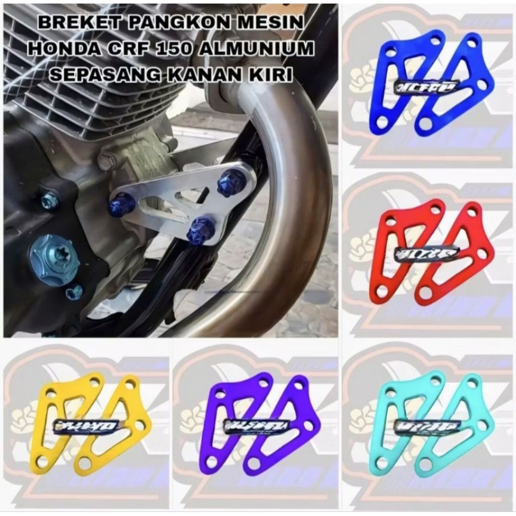 Dudukan Mesin CRF 150 Bracket Pangkon Mesin Honda CRF 150 Full CNC Alumunium