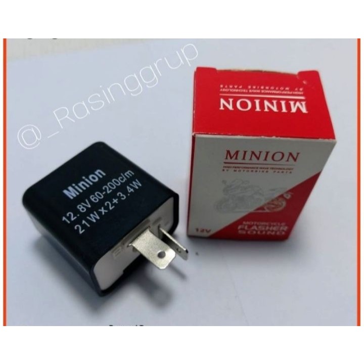 Promo Flasher Bunyi Motor Minion 12v - Adjustable Speed, Suara Peringatan Otomatis FLASER SEIN BUNYI