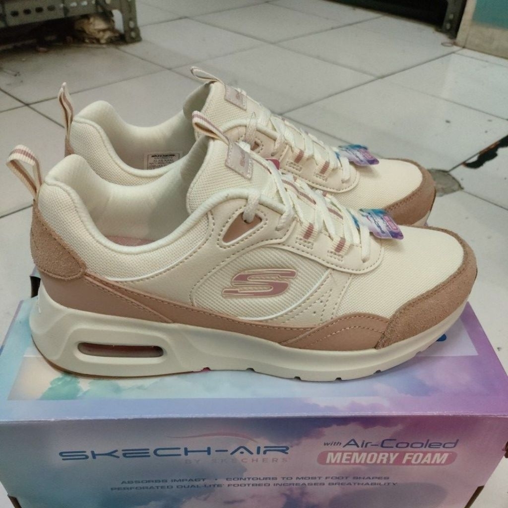 Sepatu Skechers Wanita Skech-Air Court Memory Foam 100% Original SKE150075