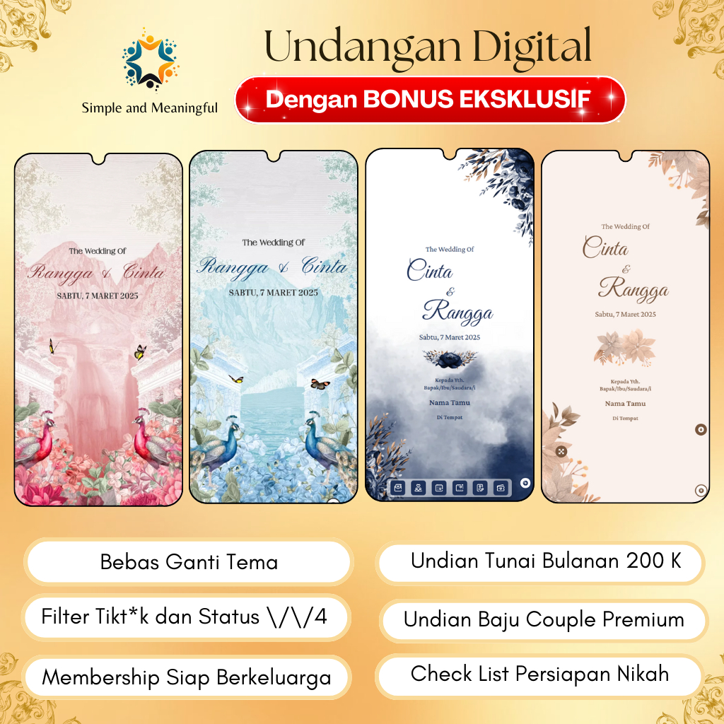 [Tanpa Foto] Undangan Digital Website Pernikahan Ajakumpul  | Pakai Foto & Tanpa Foto | Undangan Dig