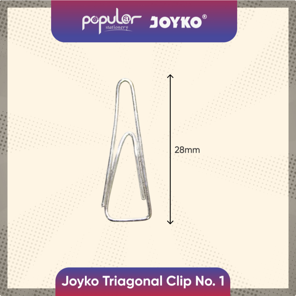 Joyko Trigonal Clip No. 1 | Penjepit Kertas Segitiga Joyko No 1 | Paper Clip Joyko No.1 | Paperclip 