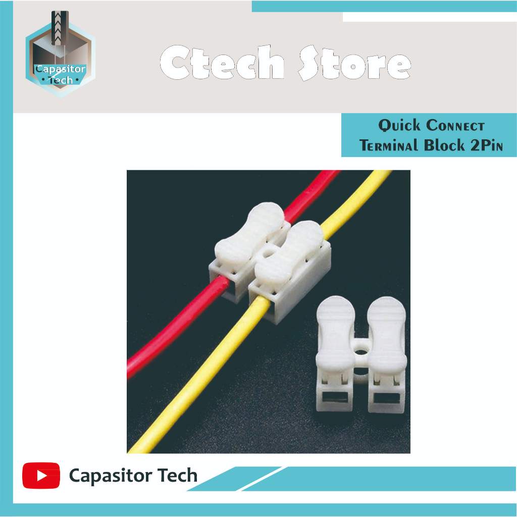 Terminal Sambungan Kabel Listrik 2pin Quick Connect Terminal Block 2 Pin