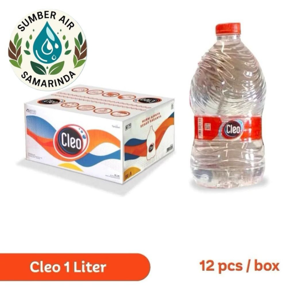 Cleo Galon 1 Liter Dus isi 12 Galon