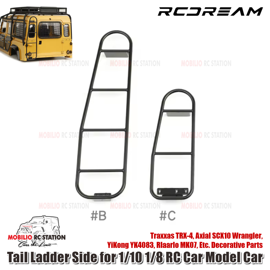 RCDream Tail Ladder Side for 1/10 1/8 RC Car Model Car Traxxas TRX-4 Axial SCX10 Wrangler YiKong YK4