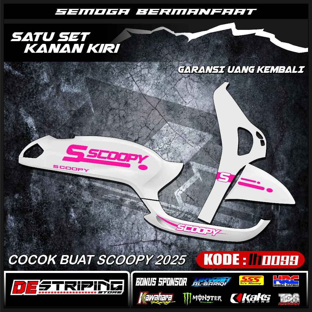 IH0099 Striping Scoopy 2025 Transparan Motif Simpel Stiker Honda Scoopy New 2025 Stiker Skotlet Simp