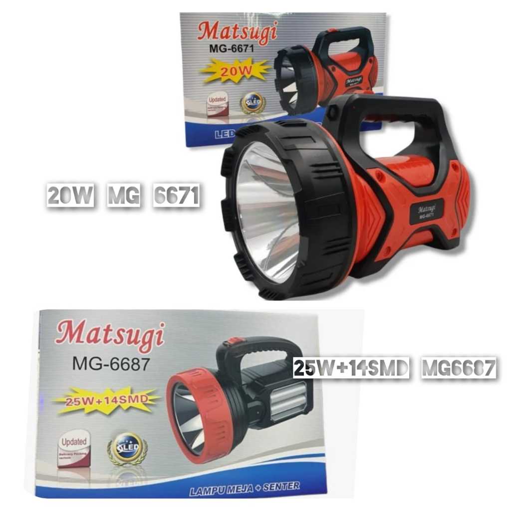 Matsugi Senter Jumbo LED Bisa Di Cas Lampu Emergency Portable
