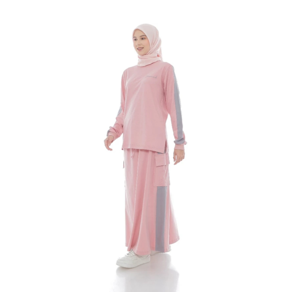 Setelan Rok Atasan Wanita Muslim Kekinian | Baju Muslim Casual Daily Wear | Set Rok Hijab Modern Sim