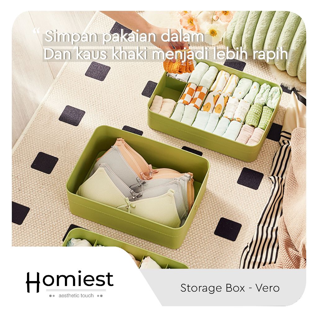 CASATIDY - Vero Storage Box / Sekat / Tempat  Pakaian Bayi / Dalam / Kaus Kaki / Jilbab / Organizer