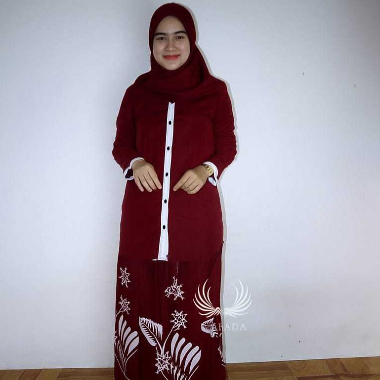 Tunik Muslim Wanita Katun Tebal Adem Tidak Menerawang Lengan Panjang Santri Kerja Ngaji