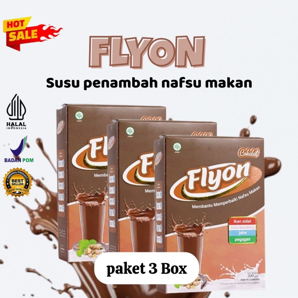 PROMO PAKET 3 BOX SUSU FLYON Penambah Berat Badan Original Halal Bpom