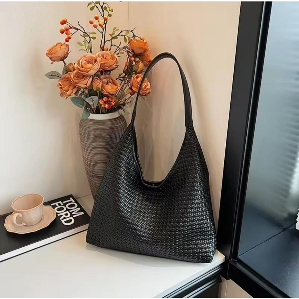 Tas Totebag Wanita JAMYNA ANYAM Tas Bahu Terbaru Cocok untuk Kuliah & OOTD Kulit Perempuan Cewek