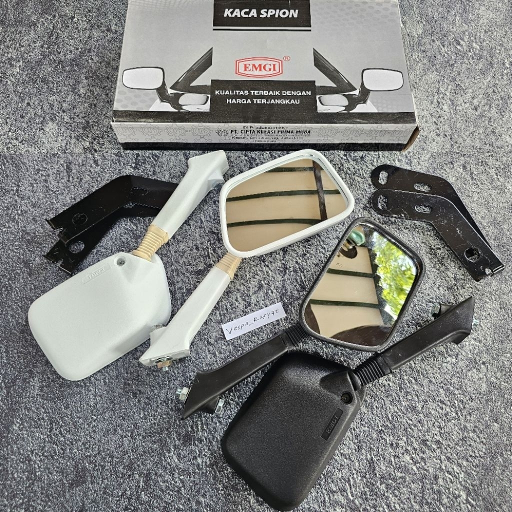 Spion Vespa Px Ps Super Sprint Warna Putih Spion Emgi Vespa