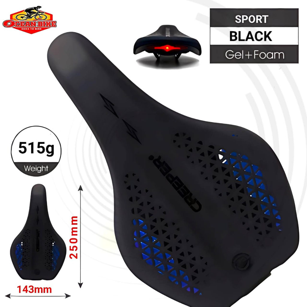OCEANBIKE CREEPER Sadel Jok Sepeda Saddle 143mm Sport Gunung Balap Mtb Roadbike Listrik Statis