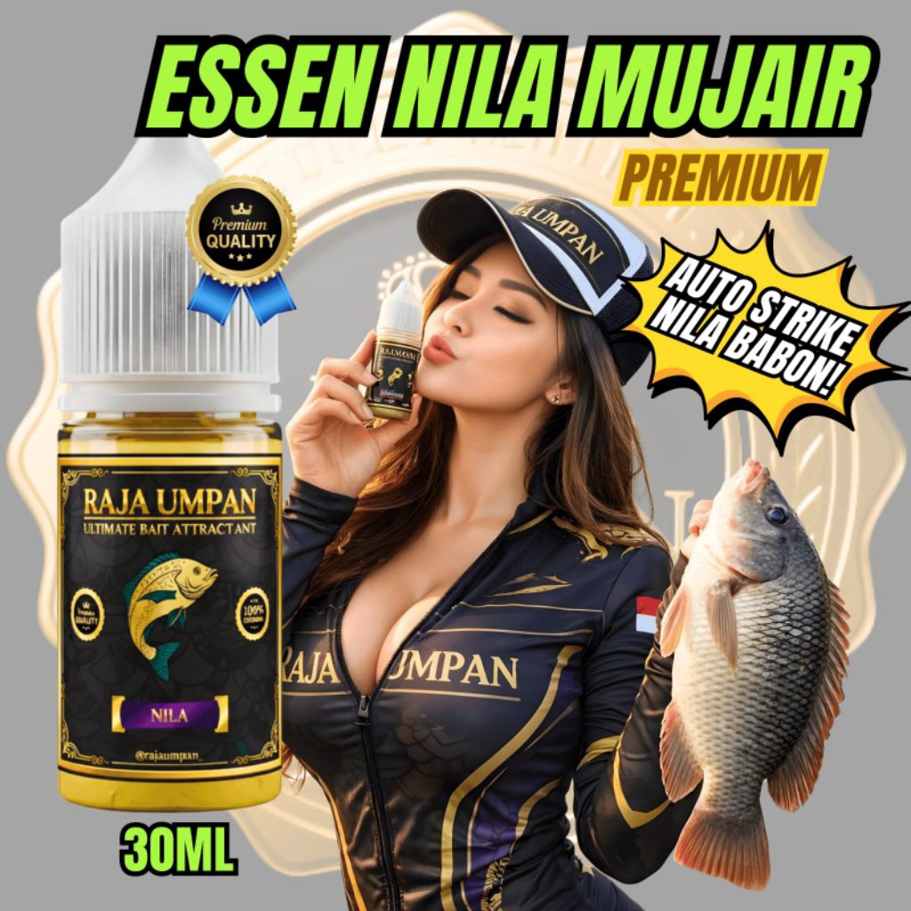 (PREMIUM) ESSEN IKAN NILA RAJA UMPAN 30ML, ESSEN IKAN NILA , ESSEN IKAN , ESSEN GURAME, ESSEN MUJAIR