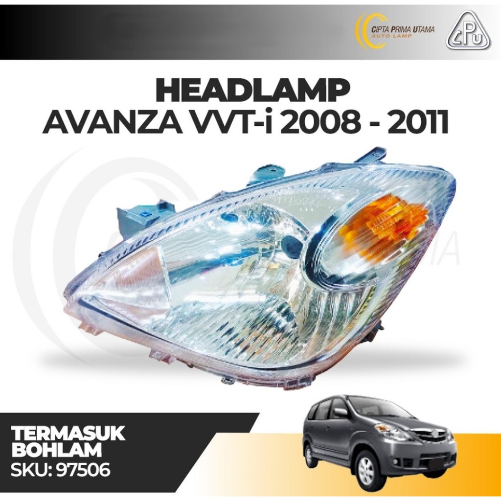 CPU 97506 HEADLAMP/LAMPU DEPAN/UTAMA/BESAR AVANZA/XENIA VVTI 2007-2012