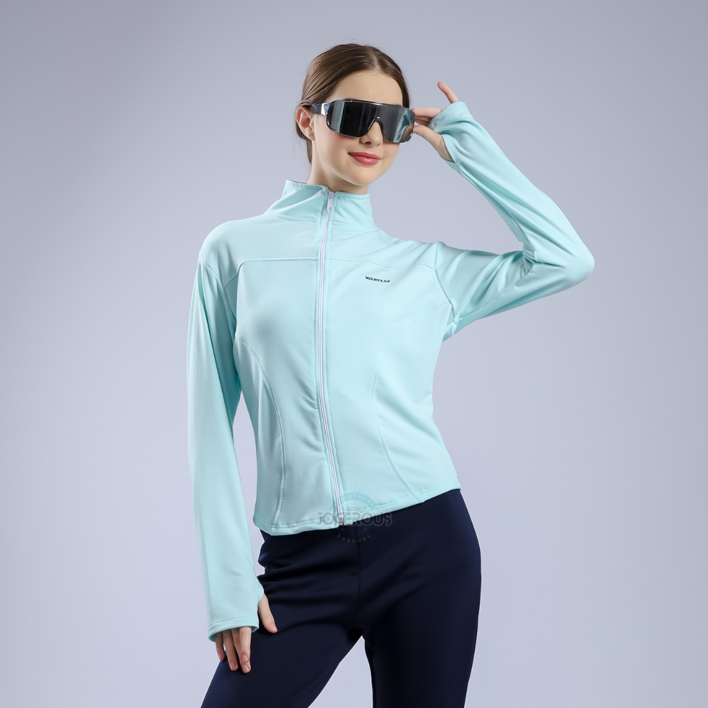 Jaket Olahraga Wanita UV Protection Fitwear Body - Jaket Outerwear Wanita Long Sleeve Casual Sporty