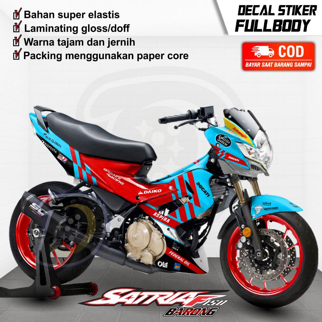 Stiker Motor Satria FU Barong Striping Satria Fu Barong Decal Suzuki Fu barong Gresini