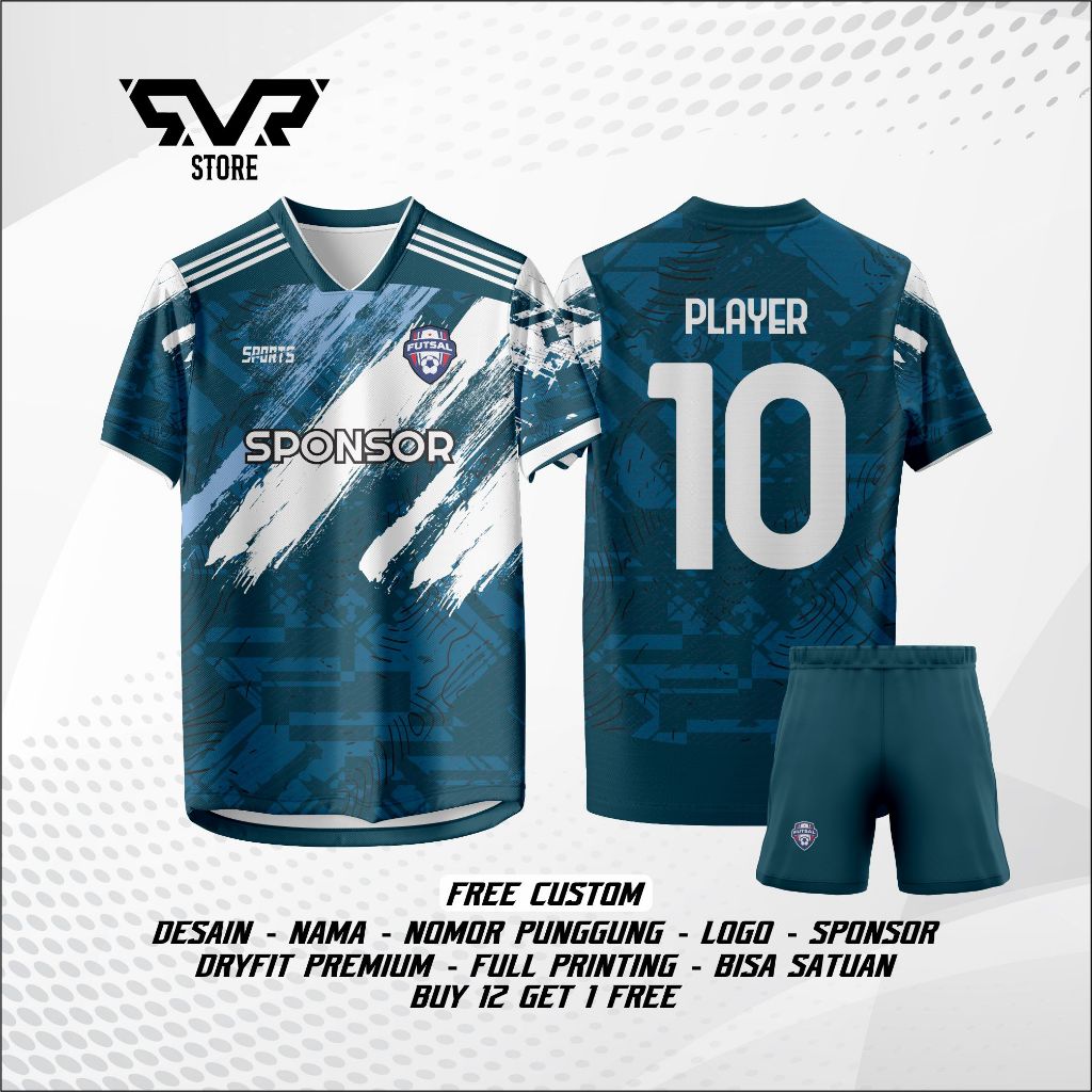 Jersey Baju Custom Olahraga SepakBola/Futsal/Voli/Badminton Bebas Custom Desain