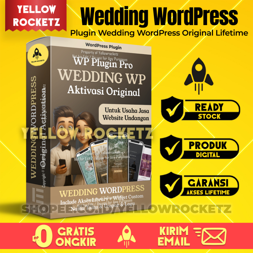 WEDDING WORDPRESS PLUGIN AKTIVASI ORIGINAL - Premium Plugin Web Undangan Nikah - Import Premium Temp