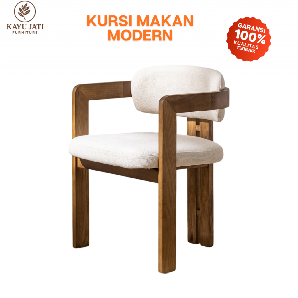 Kursi Makan Kayu Jati Minimalis Dudukan Busa Sandaran Busa Kursi Cafe