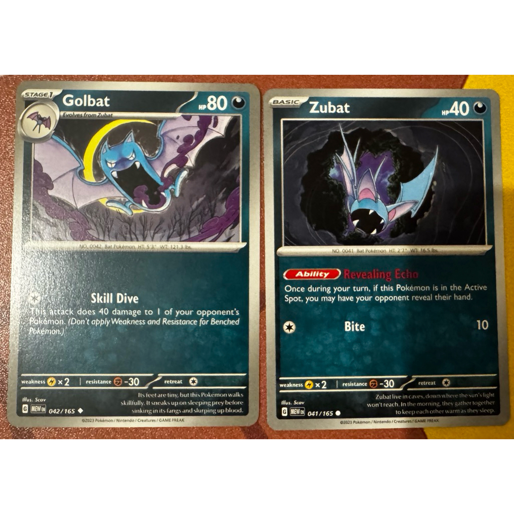 Zubat 041/165 & Golbat 042/165 - Kartu Pokemon English
