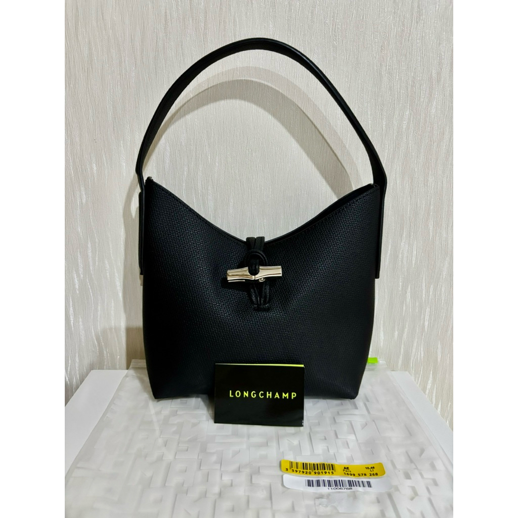 LC Roseau Leather Shoulder Bag XS Black