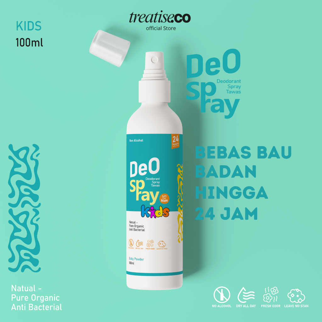 Deodoran Anak Natural, Deodorant Spray 100ml, Deodorant Tawas Spray Non Alkohol