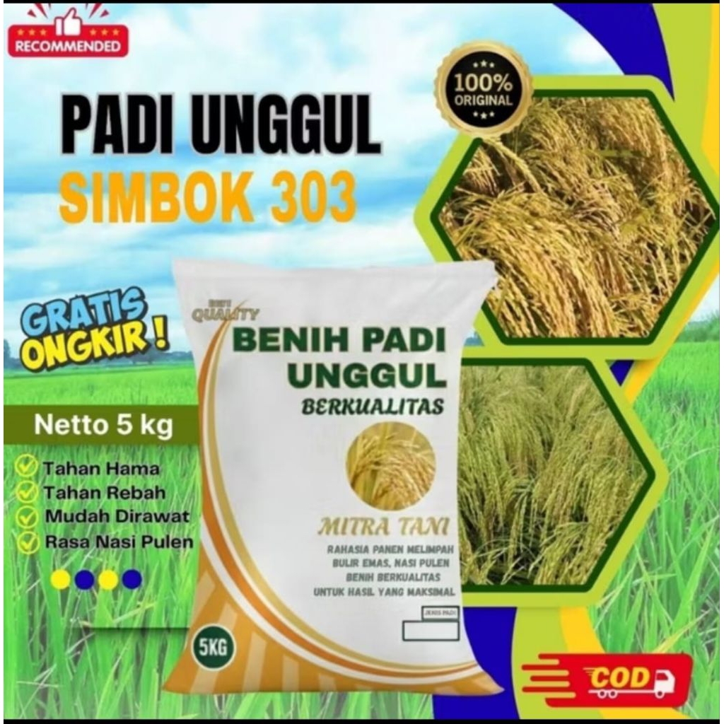 Bibit Padi SIMBOK 303,Kemasan-5Kg