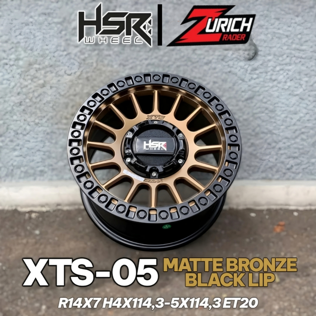 Velg Mobil Hsr Wheel Ring 14 Type Xts05 Lebar 7 Baut 4x114,3 5x114,3 Avanza Kijang Super Granmax