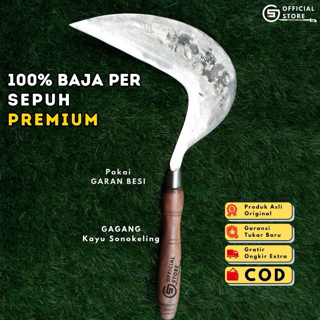 Sabit/Arit rumput Sipuhan Baja Per Berkualitas Sudah tajam siap pakai