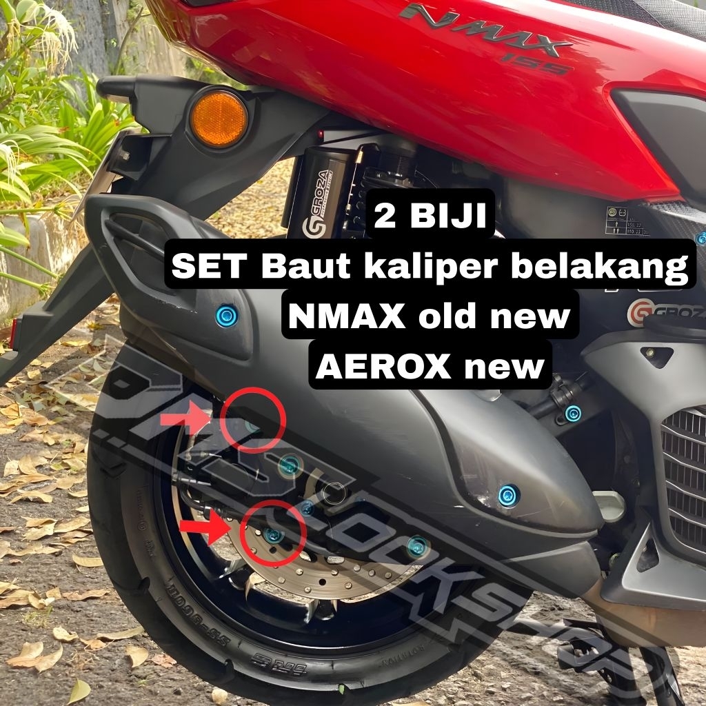 Baut titanium kaliper belakang nmax old new aerox new original vietnam
