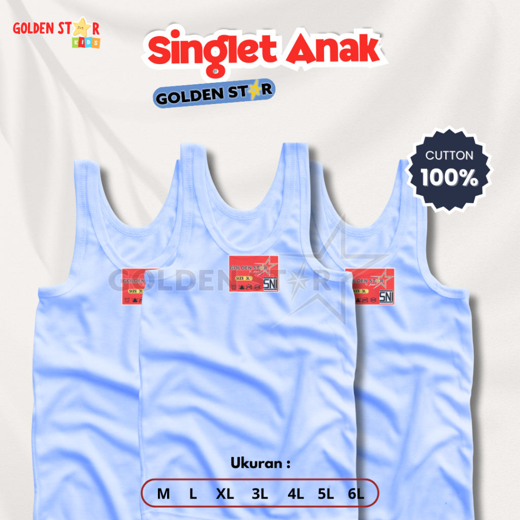1 Lusin Singlet Anak Warna Putih Laki laki dan perempuan - Kaos Singlet Anak laki laki / Perempuan -