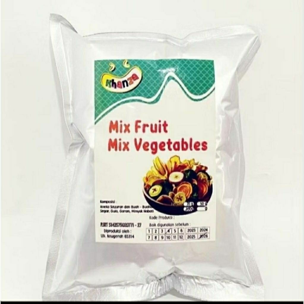 Keripik buah mix dan keripik sayur mix.