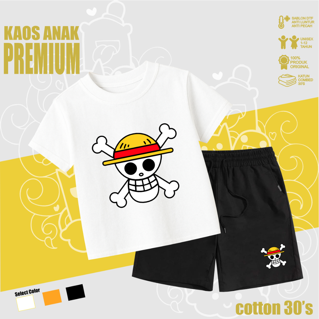 Setelan Kaos Anak One Piece – Setelan Anak One Piece Original Baju Anak Laki-Laki Karakter Anime, Ad