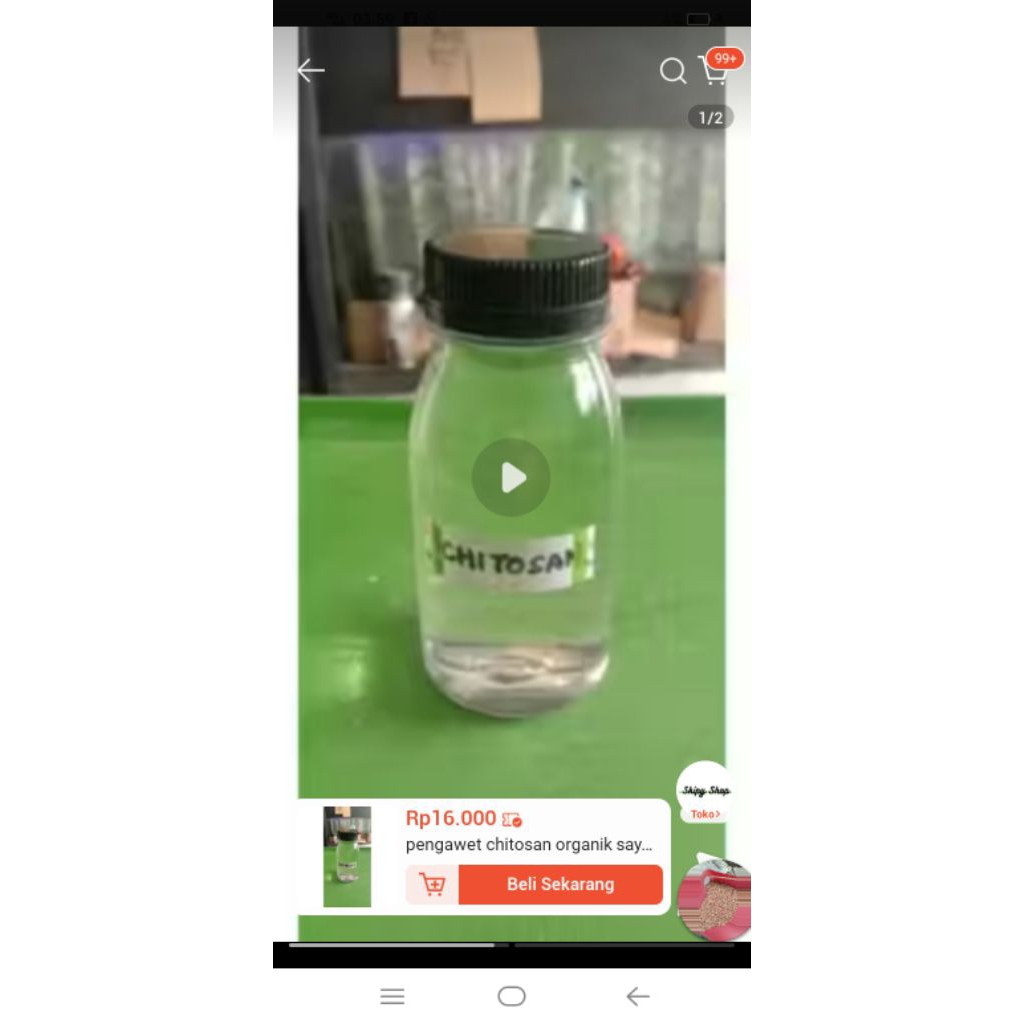 chitosan mini pack pengawet organik sayur, buah, daging