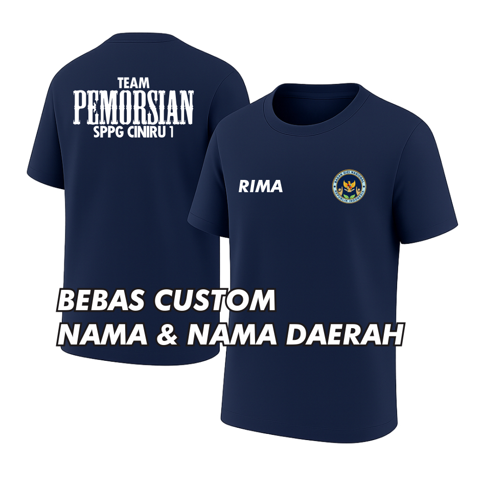KAOS TEAM PEMORSIAN - Kaos SPPG Resmi Program Gizi Nasional | Baju Kerja Tim Distribusi Makanan Berg