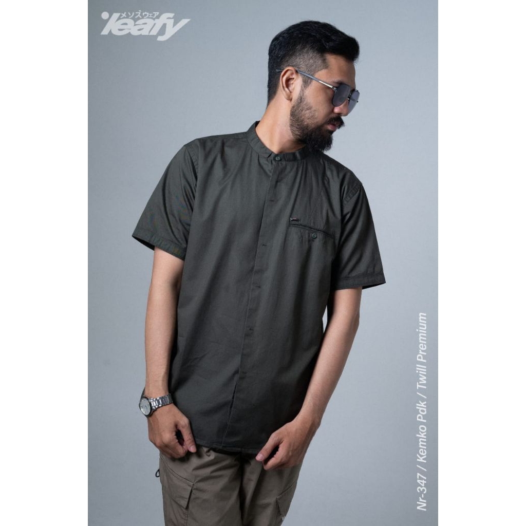 LEAFY KEMKO PENDEK POLOS BAJU KOKO PENDEK PRIA DEWASA DISTRO