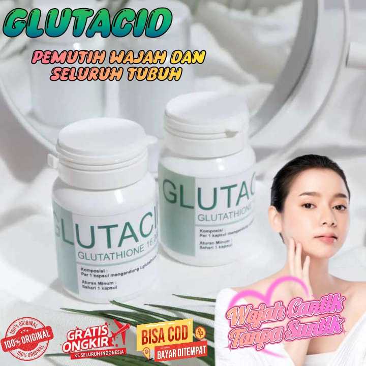 GLUTACID COLLAGEN ISI 30 KAPSUL | KAPSUL PEMUTIH BADAN MENCERAHKAN WAJAH ORIGINAL SEGEL