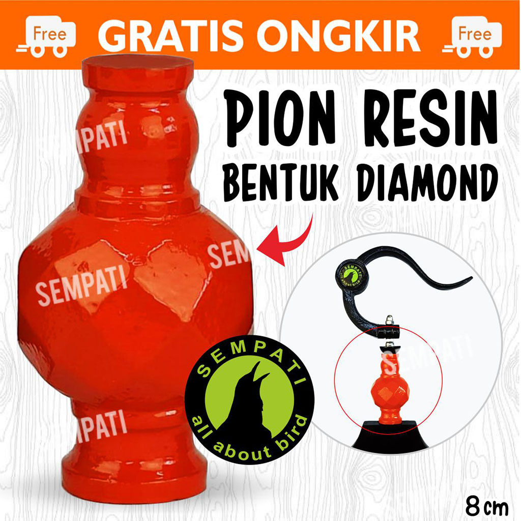 SEMPATI PION SANGKAR KOTAK AKSESORIES PION DIAMOND RESIN GIOK SANGKAR KANDANG BURUNG KACER KENARI CU