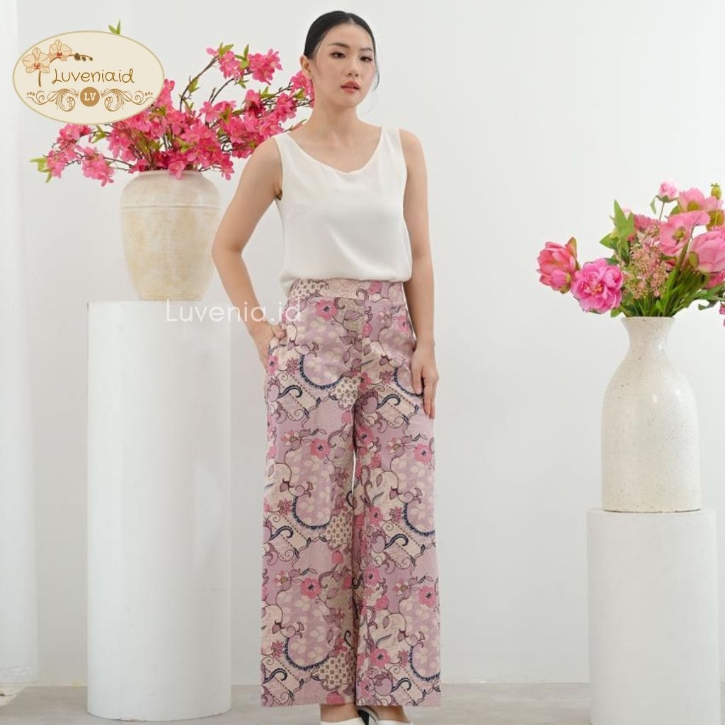 Celana Batik Wanita 164 ACA PINK & ACA BLUE - Batik Modern / Batik Setelan / Bawahan Batik / Celana 