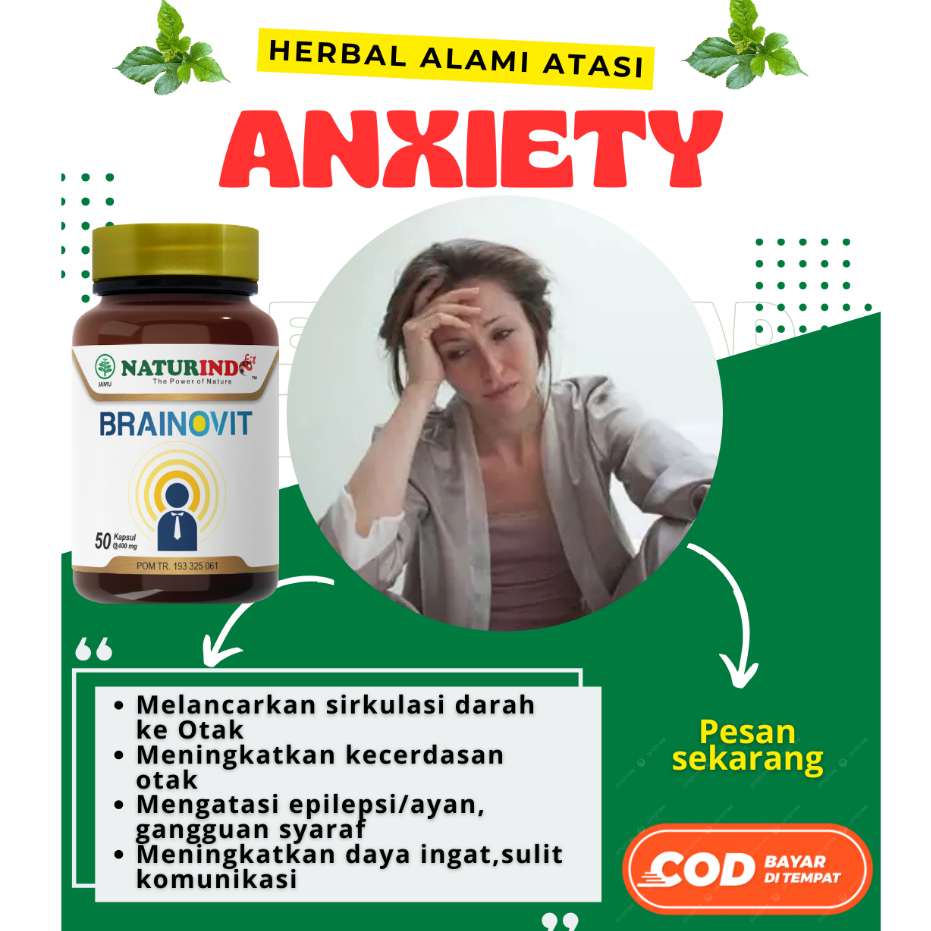 Brainovit Obat Stres Cemas Berlebihan Anxiety Obat Penenang Depresi Anti Depresan Alami